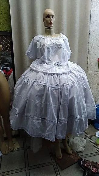 Bata de Algodão com Entremeios - artesanato de Ateliê Ofatemi