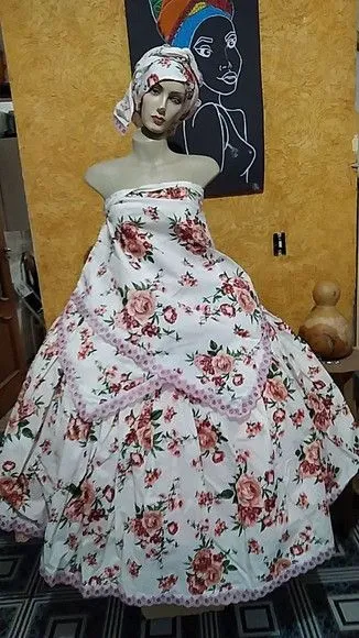 Baiana Colorida Floral - artesanato de Ateliê Ofatemi