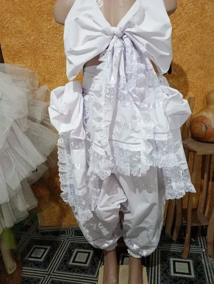 Conjunto Bombacho Branco Luxo - artesanato de Ateliê Ofatemi